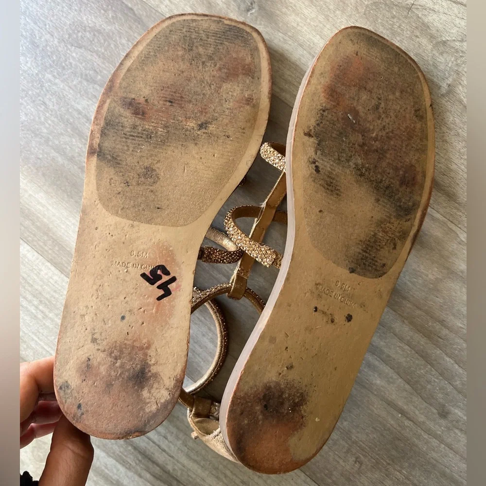 Steve Madden Women's Brown Tan Sparkly Sandals 6.5 - Picture 5 of 5